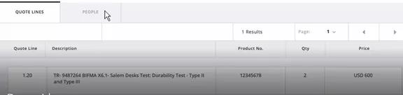 QUOTE LINE欄有詳細的價格